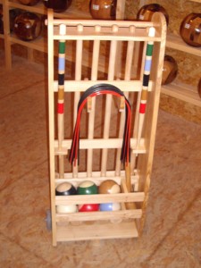 Caddy de rangement du jeu de croquet